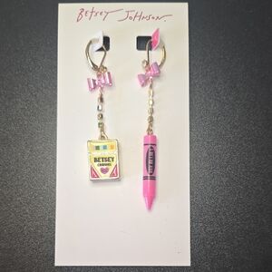 FINAL CLEARANCE Betsey Johnson Back to School Crayon Earrings- lowest Price